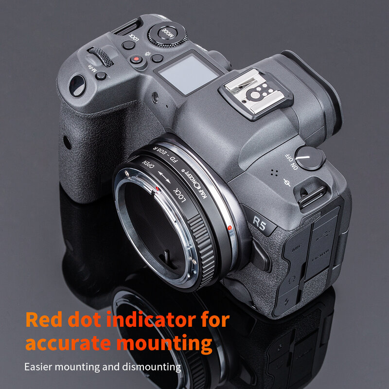 Adattatore per montaggio obiettivo K & F Concept FD-EOS R per obiettivo Canon FD FL con fotocamera Canon EOS R