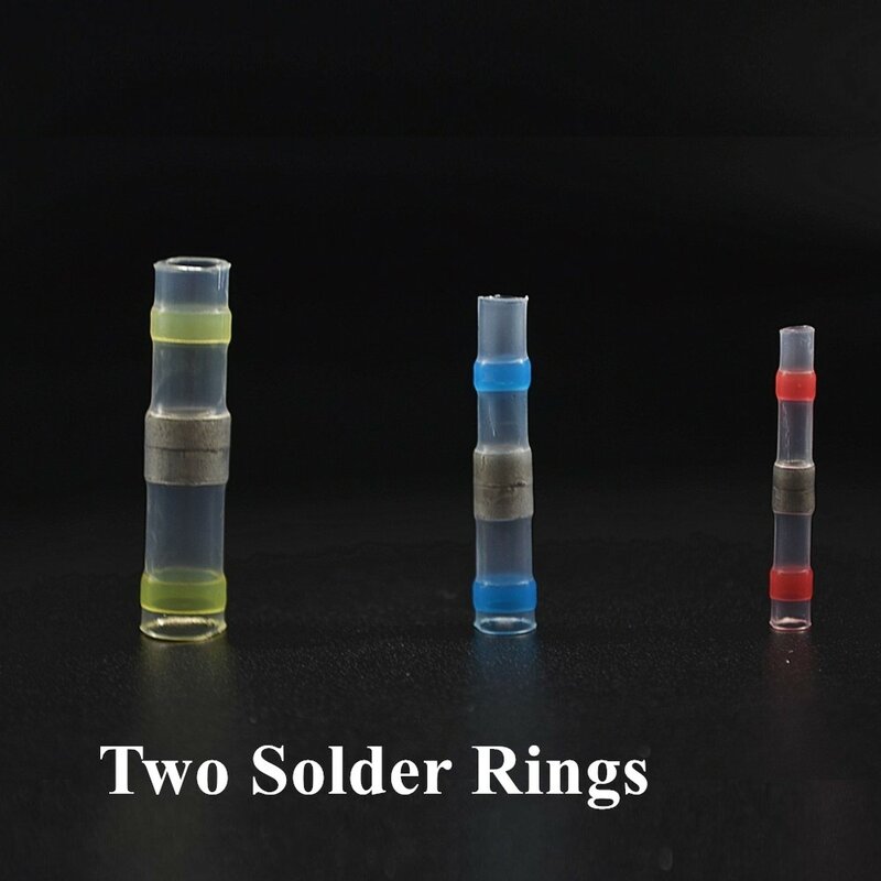 Two Solder Rings Heat Shrink Wire Connectors Wire Terminal Kit  Waterproof Tinned Copper Solder Seal Terminals Kit Set