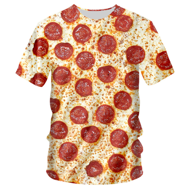 Mùa Hè 2021 Sản Phẩm Mới Thực Phẩm Pizza 3D In Giày Chạy Nam Phù Hợp Với Áo Thun Nữ Tay Ngắn + Quần Short Thể Thao 2 bộ Trang Sức Giọt