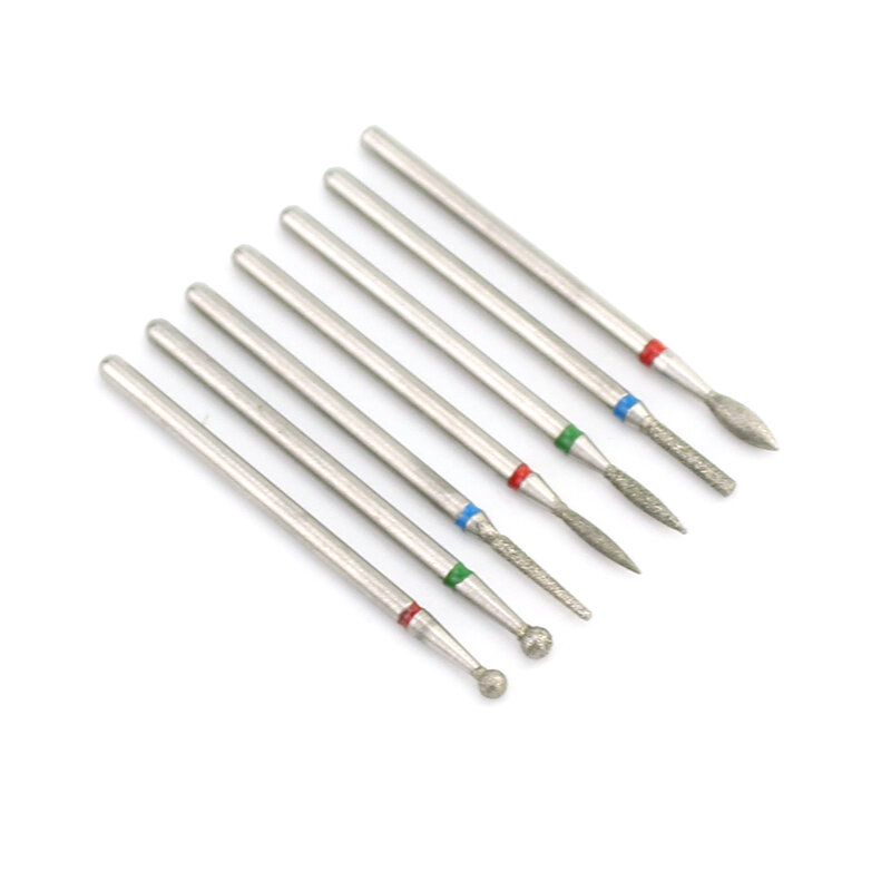 7pcs Diamond Milling Cutters Set Nail Drill Bit Rotery Electric Ball Manicure Files Machine Accessories Pedicure Burr Nail Tools