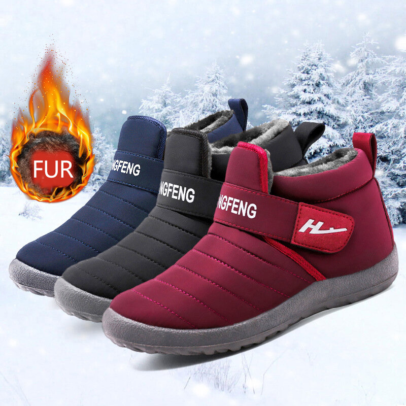 2020  New Men Boots High Quality Keep Warm Men Snow Boots Couple Cheap Winter Waterproof Shoes Outdoor Men Sneakers