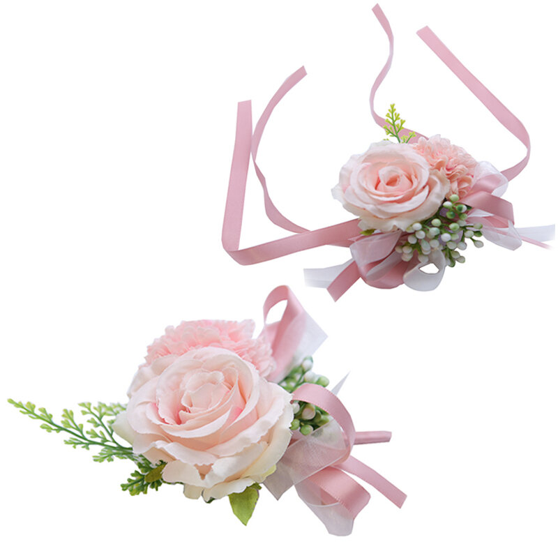 1 Stück Party Brautjungfer Handgelenk Blume Seide Blume Rose Bouton niere Bräutigam Corsage schöne Geschenke Hochzeits schmuck