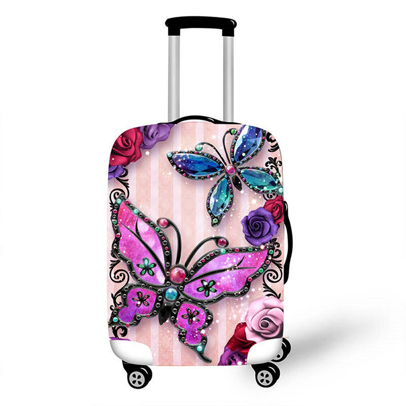 Mode Schmetterling Print Gepäck Schutzhülle Reise Koffer Abdeckung Elastische Staub Fällen Für 18 zu 32 Zoll Reisen Zubehör