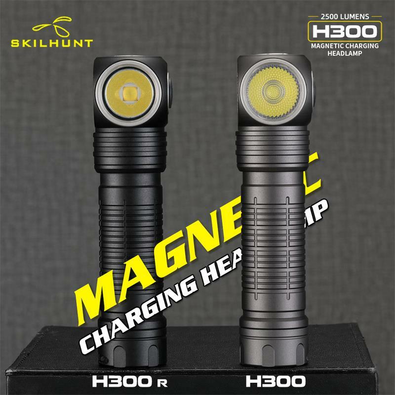 Skilhunt h300/h300r usb recarregável lanterna l-shpe farol 2500 lumens de metal magnético ao ar livre farol