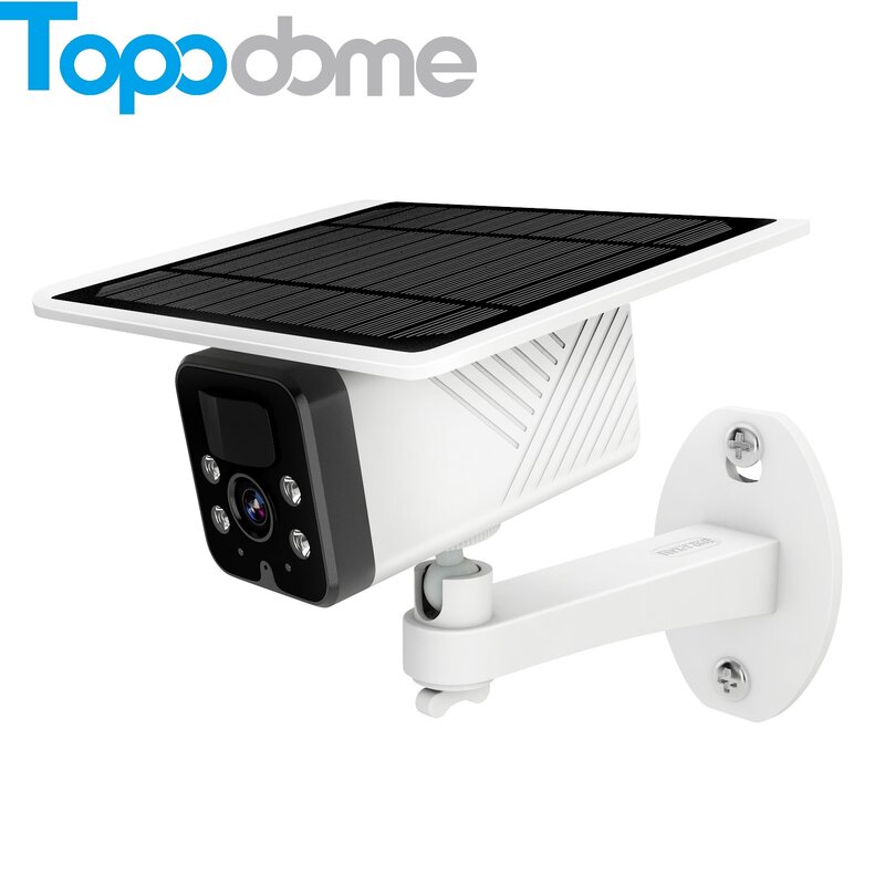 Topodome 2MP WiFi SD Card 3G/4G SIM Voice Intercom Solar Panel Low Power Battery Color Night Vision Waterproof Outdoor IP Camera