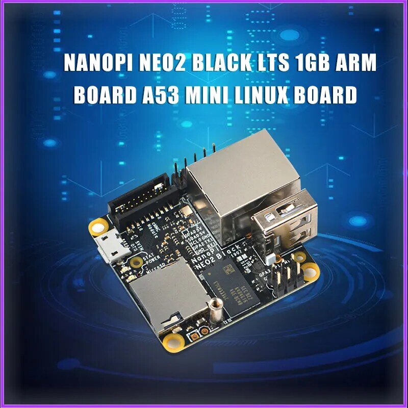 Nanopi neo2 preto alli h5 placa de desenvolvimento quad-core de 64 bits a53 gigabit pacote de rede 32gb cartão de memória/porta serial usb modul