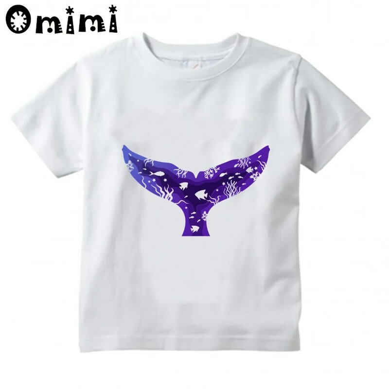 Camiseta con estampado de ballena Kartoon para niños y niñas, Tops Harajuku de moda, ropa de calle divertida de verano, YKP109