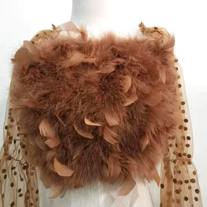 Sujetador de pelo de avestruz 100% natural para mujer, ropa interior sexy con manga, abrigo de piel de pavo real, lo último en ventas