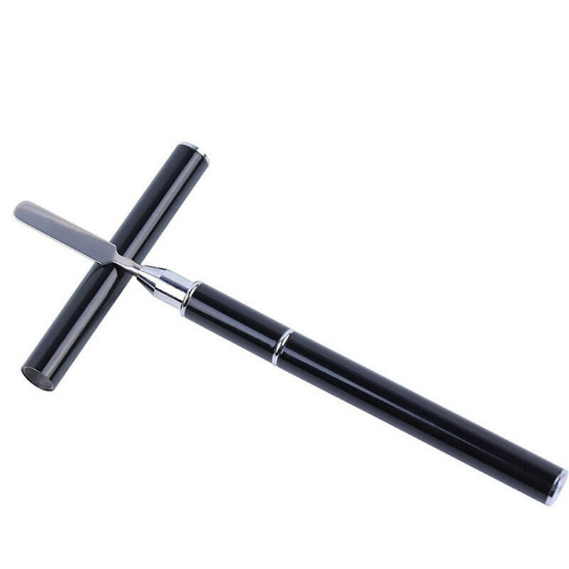 Black Metal Dubbele-End Manicure Borstel Nail Extension Gel Borstel Dual Gebruik Pen