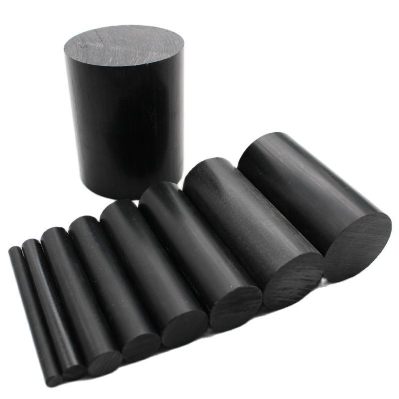 Barra redonda preta do PVC Rod do plástico, ferramentas da engenharia, diâmetro 8mm a 100mm, comprimento 100mm
