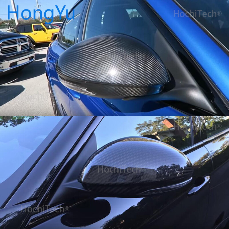 Máscara de espejo de fibra de carbono para Alfa Romeo Giulia, 2015, 2016, 2017, 2018, reemplazo de cubierta de espejo de fibra de carbono de alta calidad