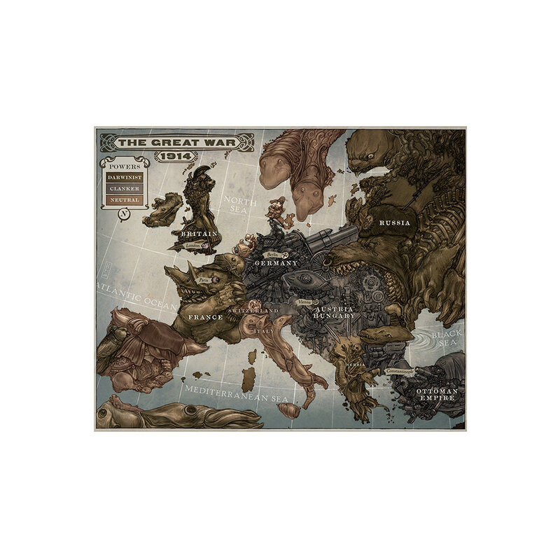 150x100cm The Europe Map In 1914 pittura su tela Non tessuta Retro Wall Art Poster Office Home Decor materiale scolastico