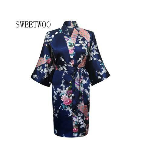 2020 ผ้าไหม Kimono Robe เสื้อคลุมอาบน้ำผู้หญิงซาติน Robe Robe Longue Femme เซ็กซี่ Robes Night สำหรับฤดูร้อน