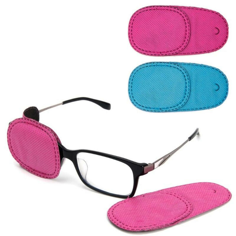 Parches de Ojos de ambliopía para niños, estuche de gafas de visión correctiva, reutilizable, suave, para tratar el estrabismo, 6 unidades