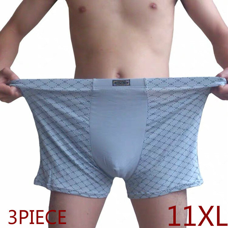 Cueca boxer masculina, roupa íntima para homens, 9xl e 11xl, solta, 3 pacotes de 2021