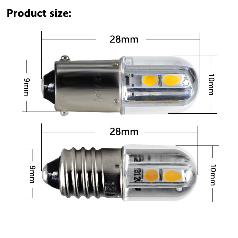 Super mini ampoule LED E10 BA9S T4W, indicateur automatique, lumière iodée, signal de voiture, lampe à économie d'énergie, 6V, 12V, 24V, 36V, 48V, 110V, 220V