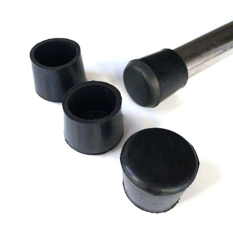Round Black Rubber Cadeira Mesa Pés, Móveis Stick Pipe Tubing, Tube Insert Plug, Bung End Cover Caps, Retângulo, 12mm-50mm
