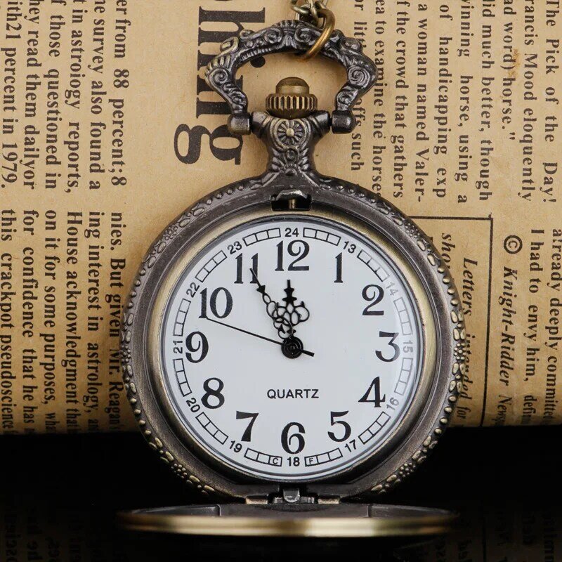 Reloj de bolsillo de cuarzo con temática de película creativa, Vintage con Steampunk colgante de collar, regalo de recuerdo romántico