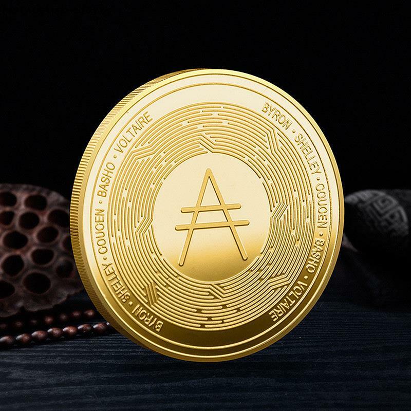 Moneta in metallo placcato Cardano ADA bitcoin collezione fisica moneta in metallo