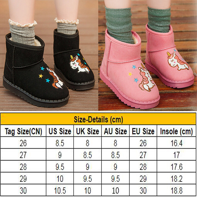 Winter Kids Shoes Thick Warm Ankle Boots Kids Cartoon Snow Boots Boys Girls Toddler Cotton Chelsea Boots D35