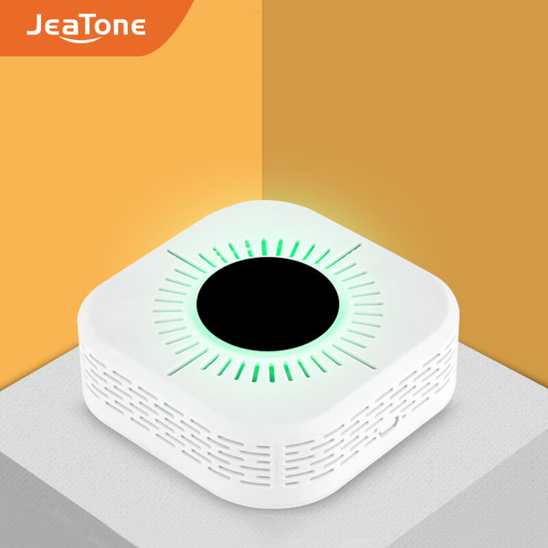 JeaTone-alarma inalámbrica de 433MHz Detector de humo/monóxido de carbono, Sensor independiente, alarma de Casa de 360 grados para seguridad en jardín/hogar