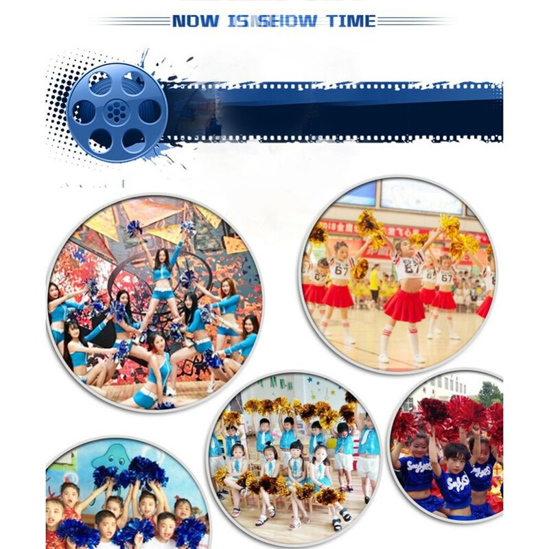 2 pezzi Colorfast Metallic Cheerleader pon pon Cheerleading pompon Majorettes sport Hand Flower Aerobics Balls