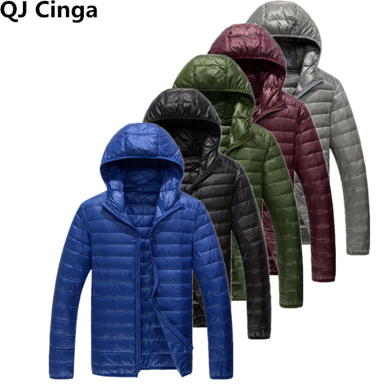 フード付きジャケット,男性用ジッパー付きジャケット,暖かくて軽い,冬に最適,大型サイズS-5XL