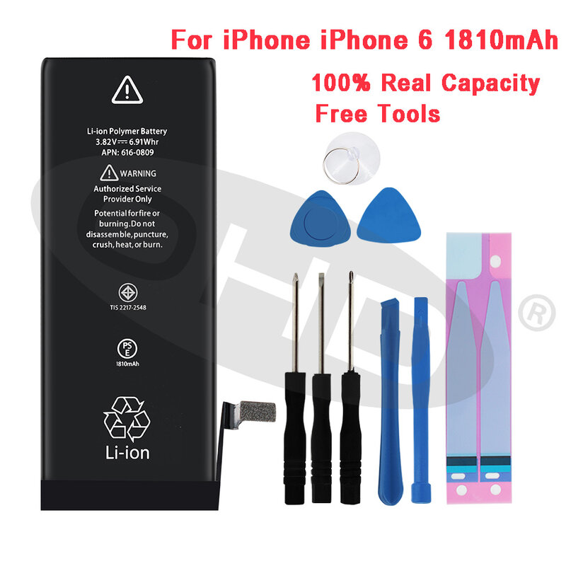 100% neueste Lithium-Batterie Für Apple iPhone 6S 6 7 5S 5 Ersatz Mobile Batterien Für iphone 5 5s 6 s Interne Telefon Bateria