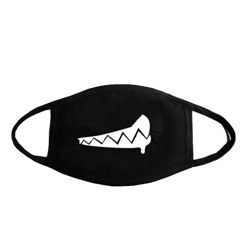 Algodão moda unisex dos desenhos animados dustproof meia cara boca máscara dentes respirável