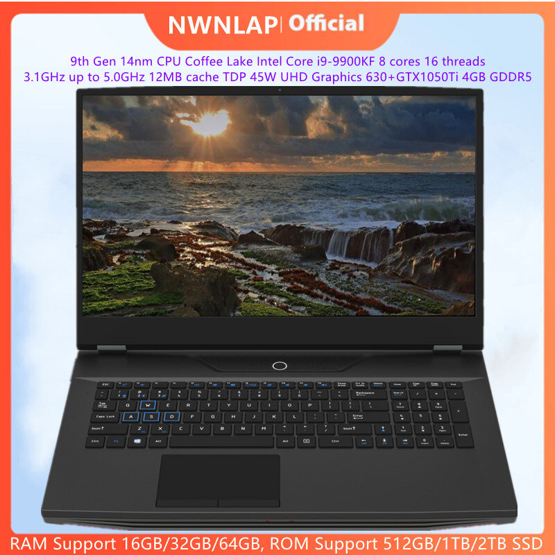 17.3 Inch Laptop Chơi Game I9-10885H GTX1050Ti 32G 64G + 1TB Để Bàn Hỗ Trợ Hiệu Suất Intel 6789 Thế Hệ Bộ Vi Xử Lý có Thể Tự Làm