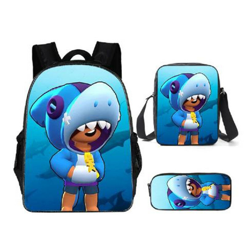 별 레온 게임 학교 가방 틴 에이저 소년 소녀 어린이 Personized Schoolbag 3pcs 세트 공급 업체 어린이 뜨거운 게임 배낭