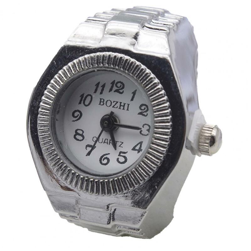 Paar Horloge Hoge Elastische Verstelbare Legering Modieuze Vinger Ring Horloge Voor Mannen