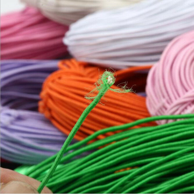 Banda elástica redonda de alta elasticidad de 1mm, cuerda elástica redonda, banda de goma, línea elástica, accesorios de joyería de costura DIY, 9 yardas