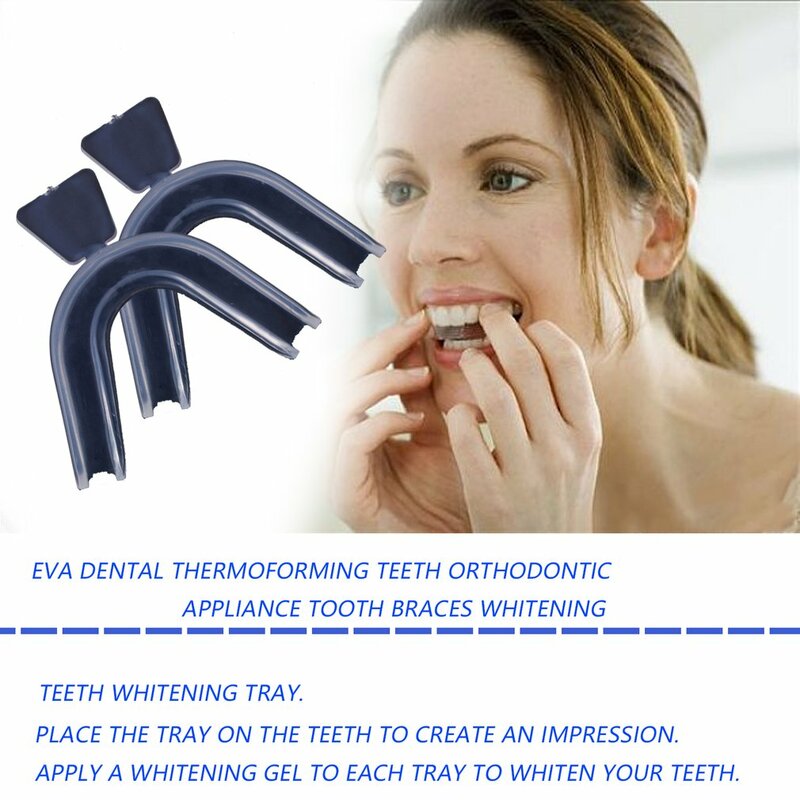 Protetor bucal profissional para clareamento dos dentes, bandeja branqueadora para adultos, 1 par