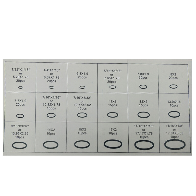 270 Stks/partij 18 Maten Ac A/C Systeem O-Ring Pakking Zeehonden Wasmachine Rapid Seal Repair Kit