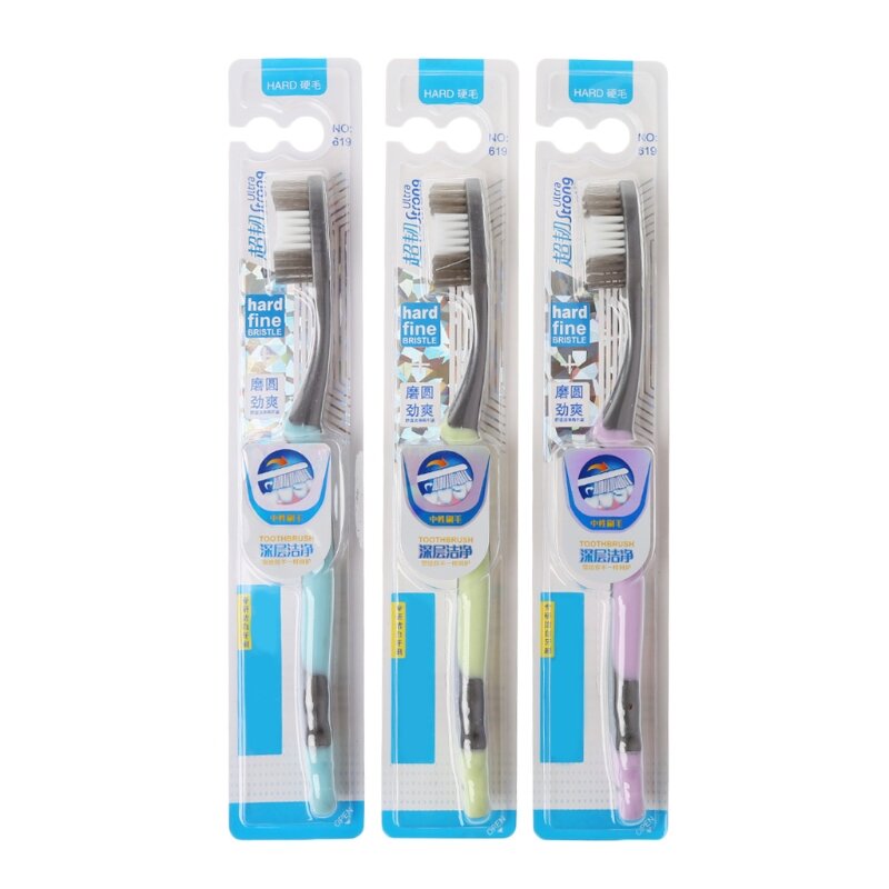 1pc Super hard bristles Tooth brush for Adult  Remove Smoke Blots Coffee Stains Dropship
