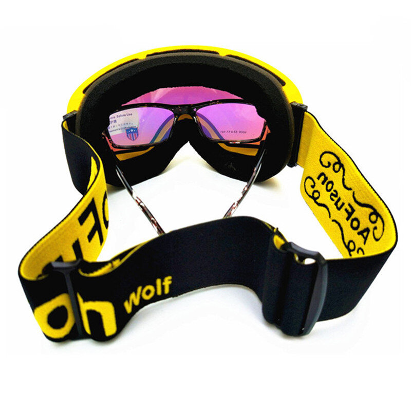 Kacamata Snowboard Ski Musim Dingin UV400 Masker Bulat Profesi Penglihatan Besar Kacamata Snowmobile Salju Pria Wanita Kacamata Sci