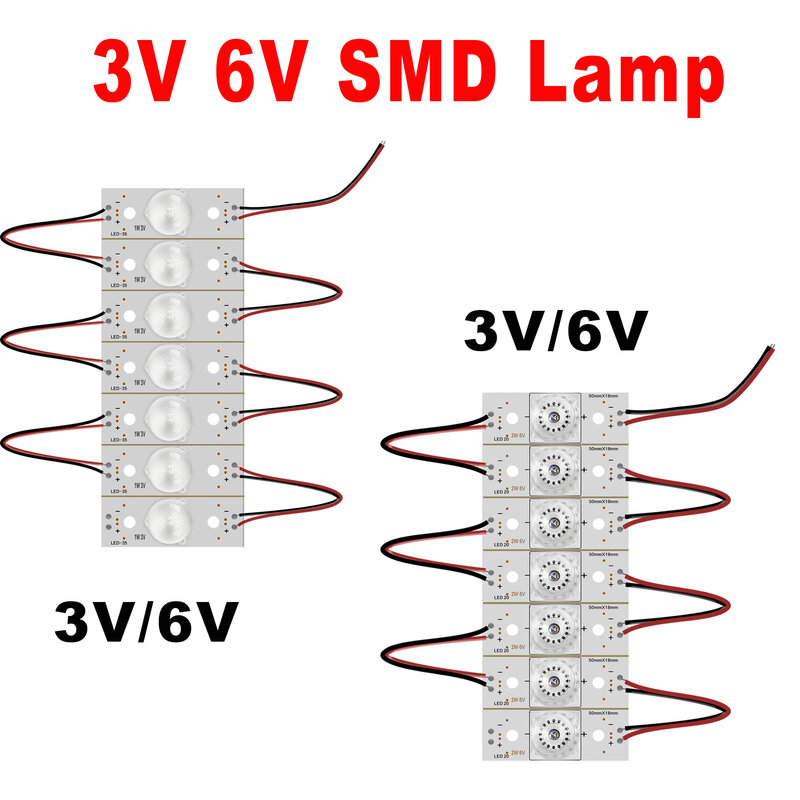 25lot 175 stücke NEUE 3V 6V SMD Lampe Perlen mit Optische Objektiv Fliter für 20-120 zoll LED TV Reparatur