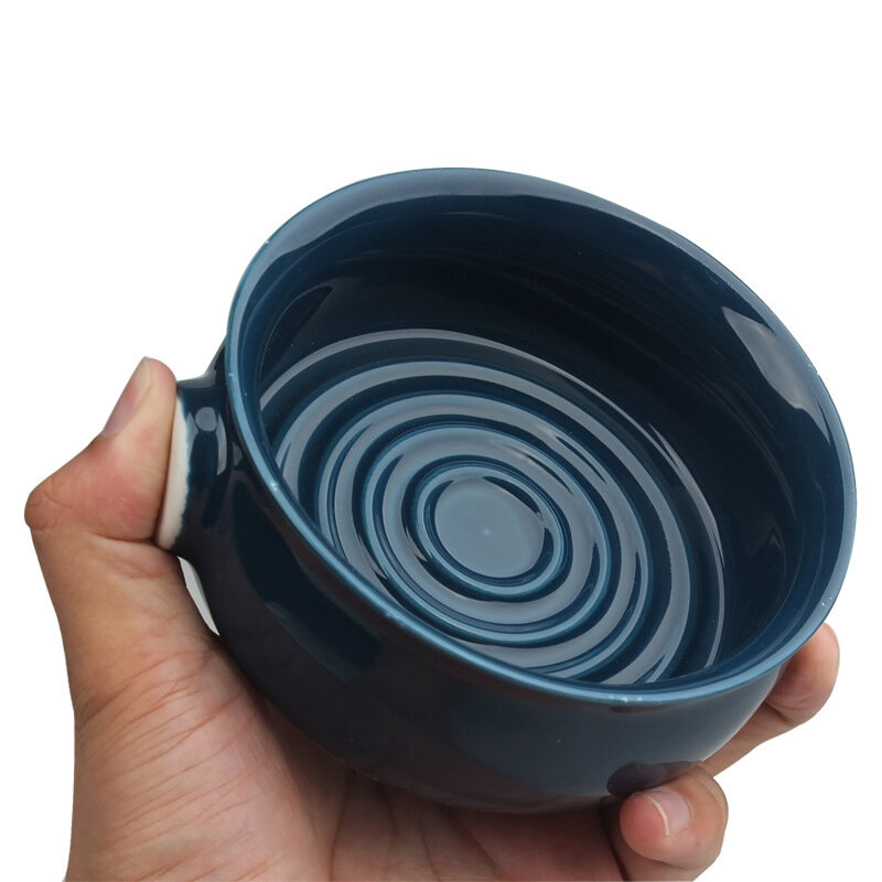 Keramik blau herren Rasieren Becher Schüssel Tasse Für Rasur Pinsel und rasieren Seife Schüssel