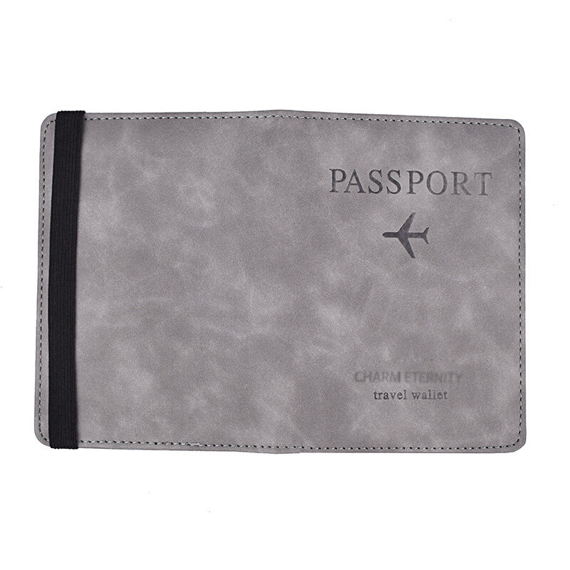 Кожаная Обложка на паспорт с эластичной резинкой, RFID-Блокировка для карт, дорожный Держатель для паспорта, кошелек, органайзер для документов, чехол для мужчин и женщин