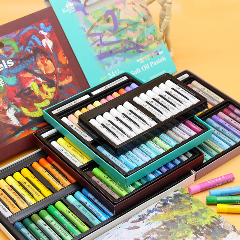 Kuelox Seni Lembut Minyak Pastel/Crayon Macaron/Morandi/Artis Kelas 12/24/36 Warna Yang Larut Dalam Air/berminyak Graffiti Lembut Pastel Lukisan