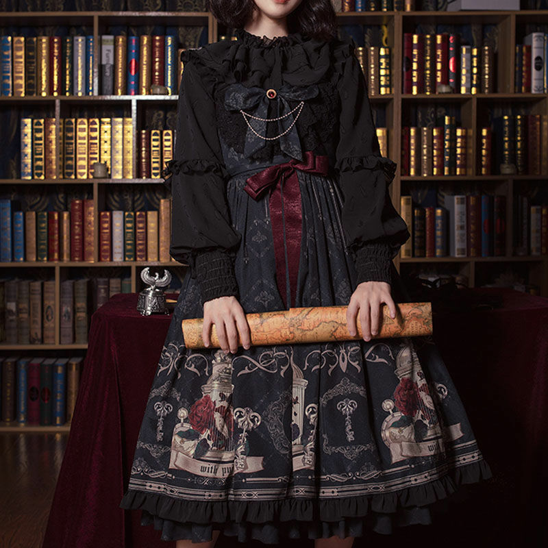 Vestido Lolita JSK de estilo gótico, camisón y rosa, Vintage oscuro, Victoriano, Princesa, fiesta, sin mangas
