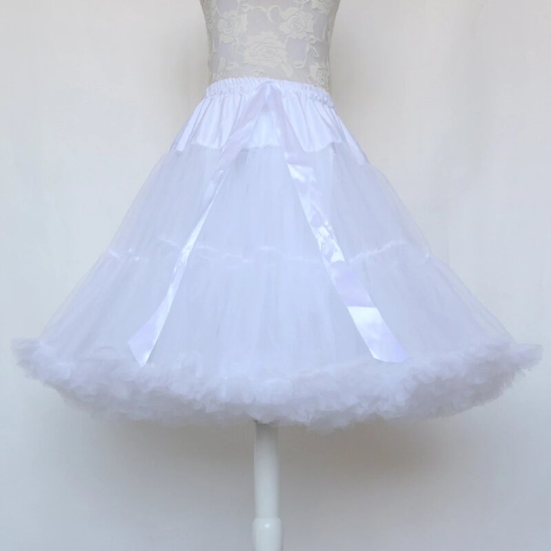 55CM Women's Lolita Ball Gown Underskirt Swing Short Petticoat Girl Cosplay Party Prom Dress Tulle Ballet Tutu Skirt Rockabilly