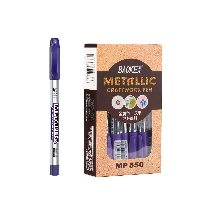 Металлический маркер Baoke 6 цветов для ремесла Pen 1,5 мм 2021 яркий Гладкий износостойкий анти-сушка «сделай сам» комиксы рисунок ручка Канцтовар...