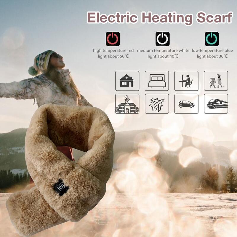 電気温水スカーフ,サイクリング,キャンプ用の調節可能な温度スカーフ,熱制御,ネックウォーマー,5v,3レベル