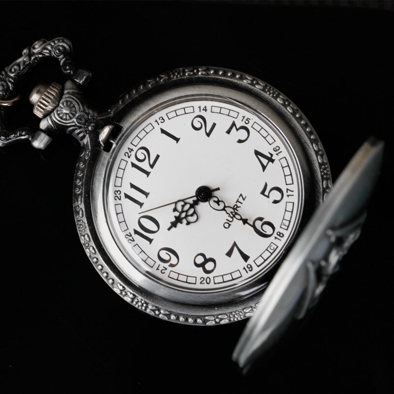 Retro Brons Quartz Pocket & Fob Horloges Analoge Hanger Witte Wijzerplaat Zakhorloge Met Ketting Heren Dames Kinderen Horloges