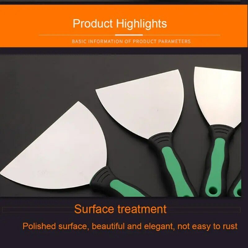 6 Pcs Putty Knives Set Scrapers and Filling Knives Cement Shovel Blade with Anti-slip Plastic Handle DIY Tool