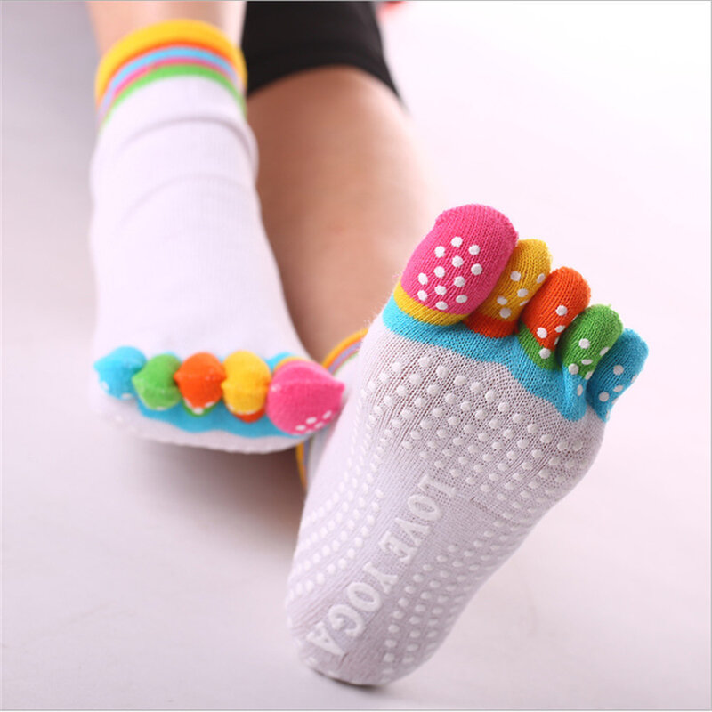Calcetines de Yoga antideslizantes para mujer, medias bonitas y divertidas de cinco dedos, estilo Harajuku Ing, nuevo