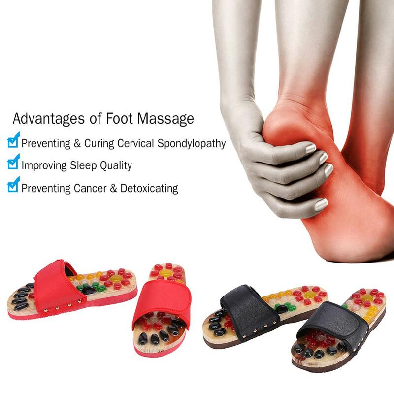 Natürliche Kies Fuß Massage Hausschuhe Punkt Massage Schuhe Für Männer Blut Aktivierung Fuß Entspannung Massager Schuh Für Eldly Gesundheit