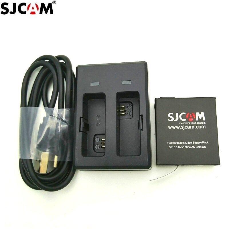 Cargador de batería Original SJCAM SJ9, cargador Dual de 1300mAh, iones de litio recargable de, accesorios para cámara SJ10 Pro/SJ11